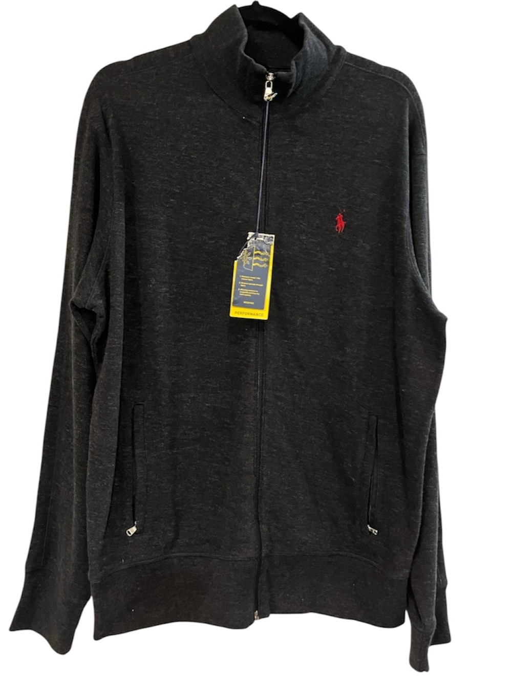 POLO RALPH LAUREN PERFORMANCE FULL ZIP JACKET BLACK SIZE LARGE NEW WITH TAGS